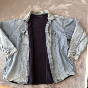 Vintage Arrow Fleece Lined Denim Shirt Jacket Men 2XL Heavy Western Farm Trashed